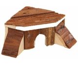 Rodent Cage Accessory - Ideal Toy for Dwarf Rabbit, Guinea Pig, Rat, Rodent Gerbil, Porcupine and Small Turtles Made of Natural Wood, 19x14x7 cm YBD011818PXM 9349843154794