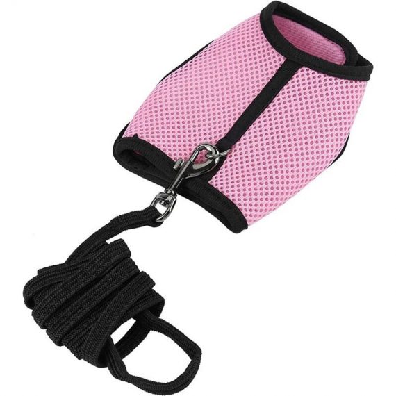 2 Colors m/l Hamster Rabbit Harness Set Small Animal Pet Safety Walking Vest with Lead Leash (M-pink) MODOU 12300 6900235020931
