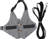 Rabbit Leash and Belt Set, Soft Breathable Rabbit Harness with Gentleman Style Leash for Rabbit, Kitten, Small Animal, Walking, Jogging (l) MODOU 12303 6900235020962