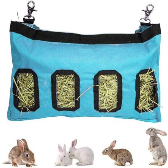 Rabbit hay feeding bag, 4-hole feeding hay bale, sky blue - sky blue H38803BL 791874176464