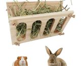 Rabbit Wooden Hay Rack Multi-functional Manger Grass Holder For Small Pets Bunny Chinchilla Guinea Pigs (1pcsbrown) BJ040279SW 9489662601540