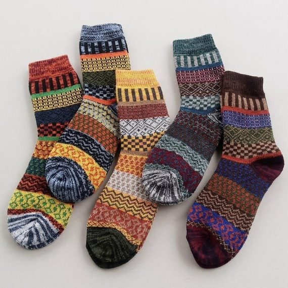 5 pairs of autumn and winter vintage rabbit wool socks ethnic wind warm socks (straight line) YZO83733WSS 9489662961149