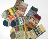 5 pairs of autumn and winter vintage rabbit wool socks ethnic style warm socks (pattern) YZO83734WSS 9489662961156