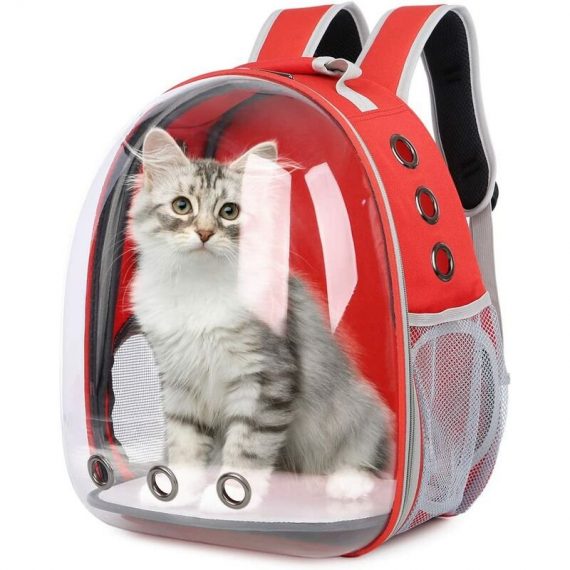 LITZEE Dog Bag Carrier Backpack: Small Cat Pet Puppy Rabbit Waterproof Lightweight Back Pack Rucksack - Medium Animal Front Shoulder Carriers Clear LIA04866 9471665681643