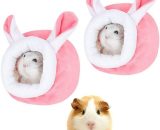 2 Pieces Guinea Pig Bed, Hamster Nest, Plush Guinea Pig Bed, Suitable for Hamsters, Chinchillas, Guinea Pigs, Rabbits, Pink (12 10 10 cm) HYX-0764 8473091084037