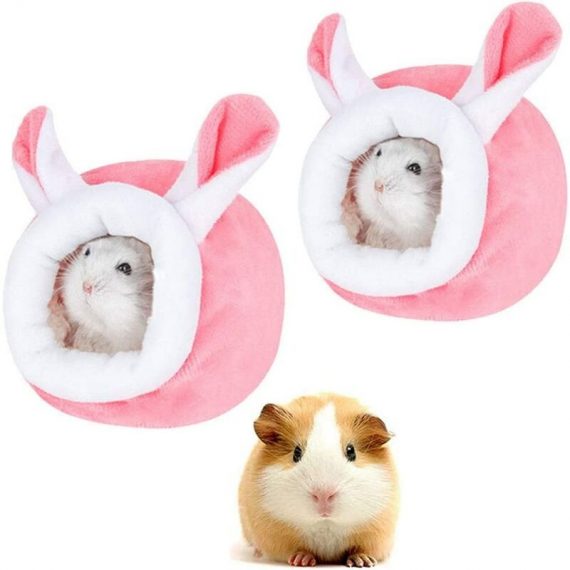 2 Pieces Guinea Pig Bed, Hamster Nest, Plush Guinea Pig Bed, Suitable for Hamsters, Chinchillas, Guinea Pigs, Rabbits, Pink (12 10 10 cm) HYX-0764 8473091084037