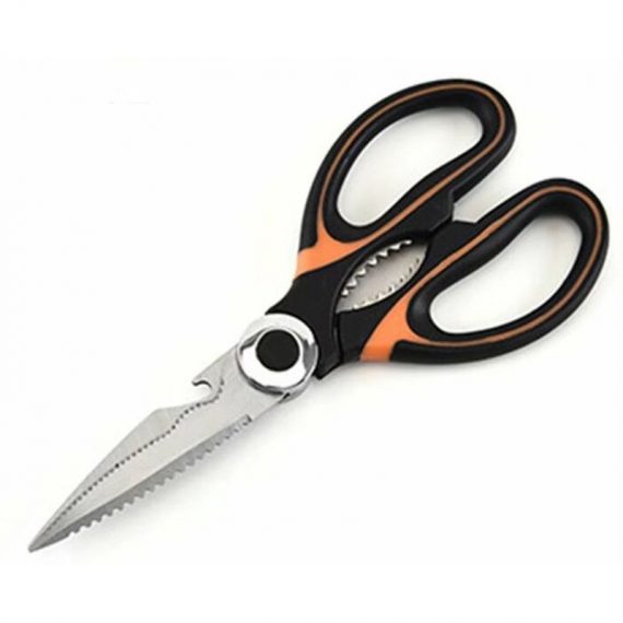 Ultra-resistant stainless steel multifunction kitchen scissors with cutting blade plastic handles for chicken poultry fish meat vegetables herbs and BETGB007925 9088659327014