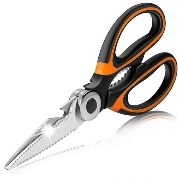 Heavy Duty Kitchen Scissors, New Professional Sharp Multi-Purpose Stainless Steel Kitchen Scissors with Blade Cover for Chicken, Fish, Meat, Mano-ZQUK-4233 6273996118774