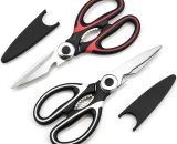 2 Pieces Kitchen Scissors, Heavy Duty Kitchen Scissors, Professional Stainless Steel Scissors, Multipurpose Scissors with Lid for Chicken Fish YBD004882YYW 9126316548959