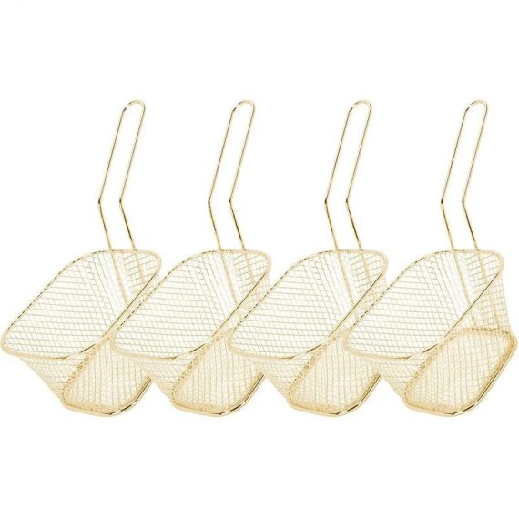 4 Pcs Mini Square Fry Basket, Stainless Steel French Fries Holder Mesh Fry Basket Cooking Strainer for French Fries, Onion Rings and Chicken Wings VN-1199 2052418188816