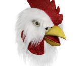 Sun Flowergb - Rooster Mask, Halloween Novelty Costume Party Latex Animal Head Chicken Rooster Mask Cosplay Props,White Sun-43127QJ 9015272706179