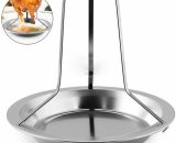 Chicken Roaster Rack Stainless Steel Vertical Roaster Chicken Stand Holder with Drip Pan Barbecue Grilling Chicken Rack for Oven H39496|849 805444841000