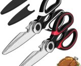 Kichen Scissors 2PCS,Heavy Duty Kitchen Scissors, Scissor for Kitchen Use,Stainless Steel Kitchen Scissors for Chicken, BAY-21866