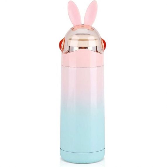 350ML Cute Rabbit Cartoon Kids Vacuum Insulated Cup Stainless Steel Hot Water Bottle Travel Cup(Pink) Y0001-UK3-K0077-221021-005 7068460030145