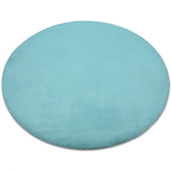 Carpet bunny circle aqua blue imitation of rabbit fur blue round 120 cm C097_ 5902921067108