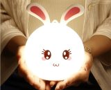 LED table lamp, LED loading cute rabbit silicone pat, can reduce pressure, pinch, touch and mitigate gift light for colorful children- BETGB001701 9088659264777