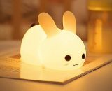 Silicone led Night Light Rabbit, usb Rechargeable Rabbit Night Light, Rabbit Touch Lamp, Portable Silicone Night Light, for Nursery, Bedroom, Living BETGB017699 9434273922348