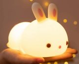 Baby Night Light, Rabbit Kids Night Light, Touch Bedside Lamp, Miffy usb Rechargeable led Night Light, Portable Silicone Night Light for Girls, Boys RBD021974