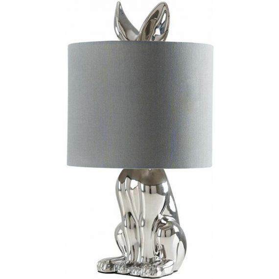 Minisun - Ceramic Rabbit Table Lamp - Chrome - No Bulb 24866 5016529248668