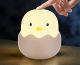 Led child pilot, baby night light shell chicken emotion night light usb rechargeable silicone night light lamp with touch control - hot white BETGB013322 9434273009056