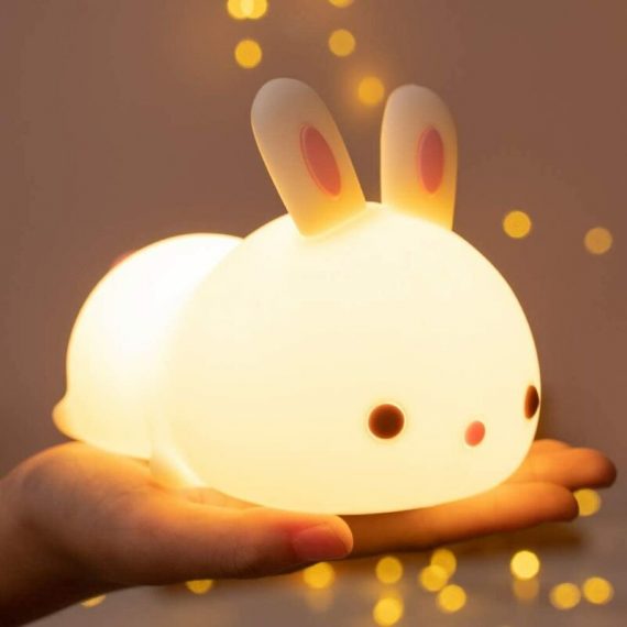 Kids Night Light, Baby Night Light, Rechargeable Kids Night Light, Baby led Touch Rabbit Night Light, Portable Silicone Night Light Girl Boy Adult, YGF07314