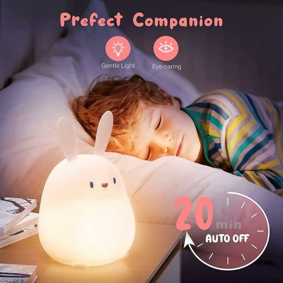 Night light package for kids, cute night light for kids, nursery night light with timer for baby toddler, rechargeable led rabbit night light with Nce-115 6286580921810