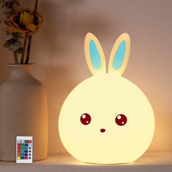 Baby Rabbit Night Light, Rechargeable Baby Toddler Night Light, Baby Girl Boy Adult Night Light, Portable Silicone led Night Light, Touch Baby Rabbit cy0374 9399564141078