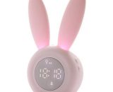 Cute Rabbit Shaped Induction Alarm Clock, Intelligent Automatic Breathing Light Adjustment, Automatic Time/Date/Temperature Display, Voice Control or Y0038-UK3-K0038-221123-020 7068460278714