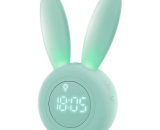 Cute Rabbit Shaped Induction Alarm Clock, Intelligent Automatic Breathing Light Adjustment, Automatic Time/Date/Temperature Display, Voice Control or YZO20907pc 9434330012104