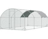 PawHut Galvanised Chicken Coop Hen House w/ Cover 5.7 x 2.8 x 2m D51-321V02 5056725365943